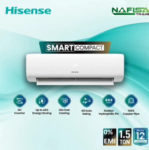 Hisense 1.5 Ton Smart Compact AC Model- AS18TW4RGSKB02D